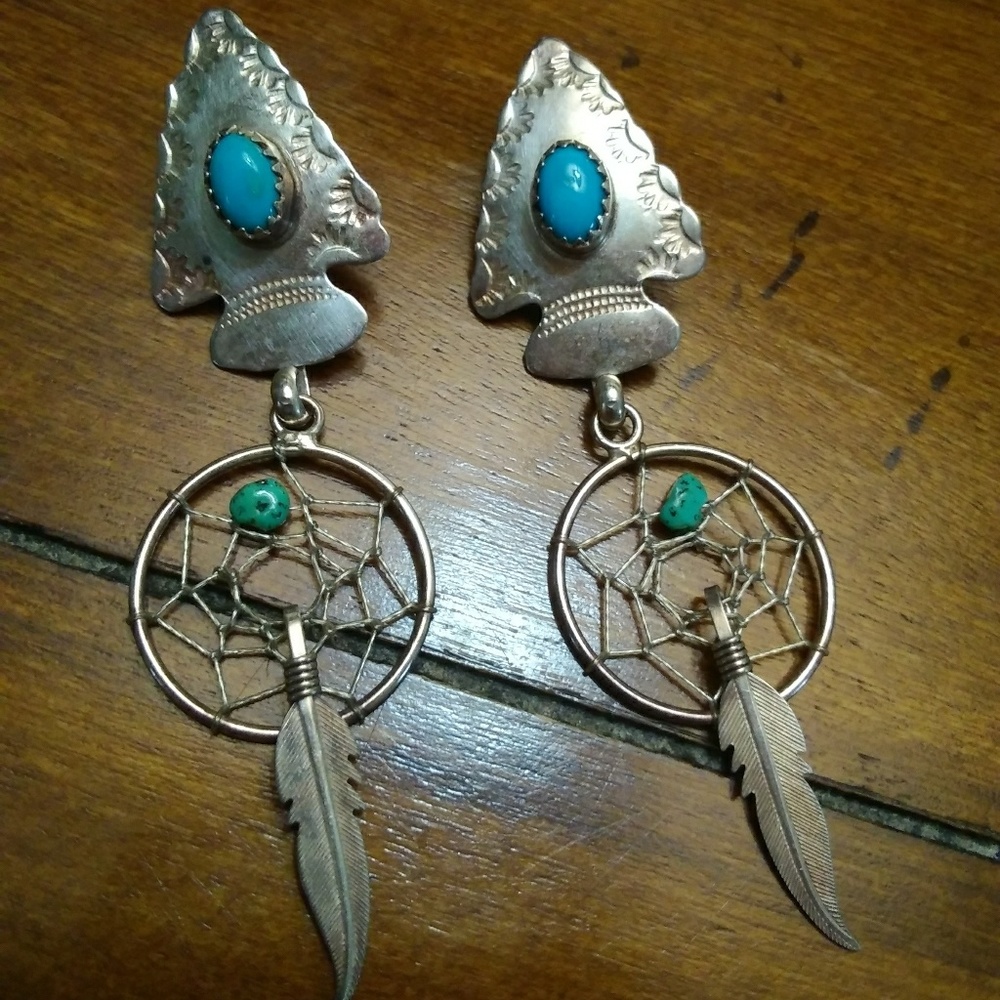 Native American earring silver 925.